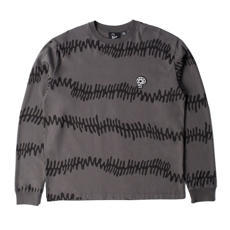 Parra Stitched Skull L/S Tee Washed Brown M