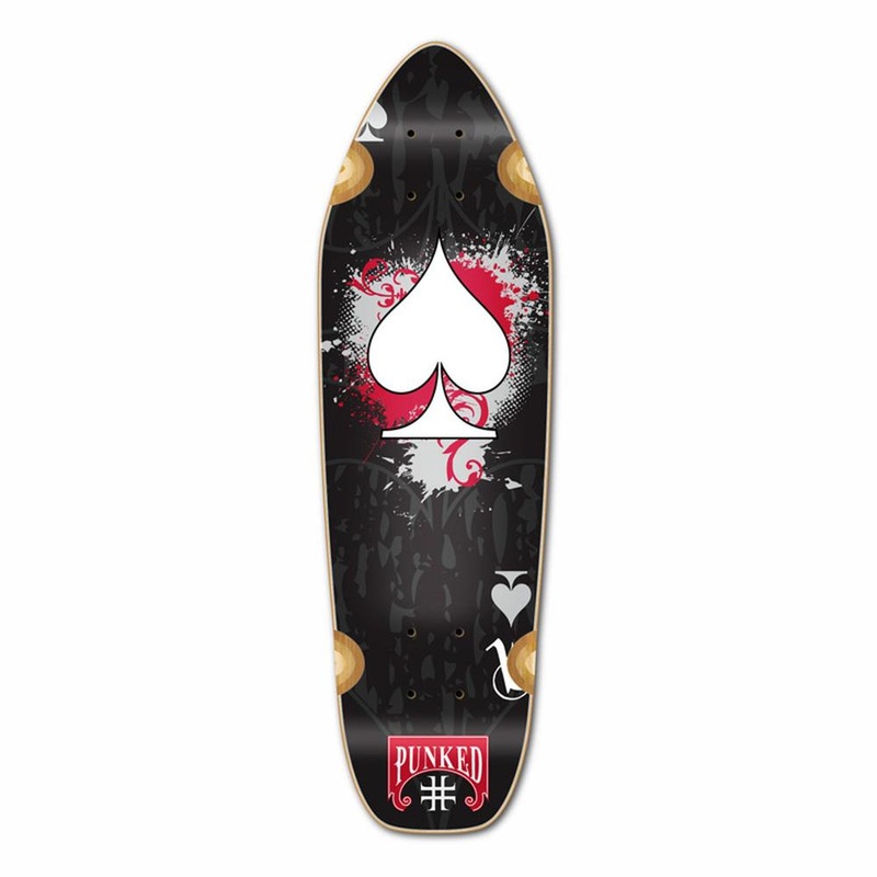 Punked Mini Cruiser Ace of Spades Deck – Black Ace Deck