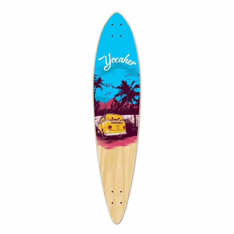 Punked Pintail Longboard Deck – VW Series – Blue N’ Red Deck