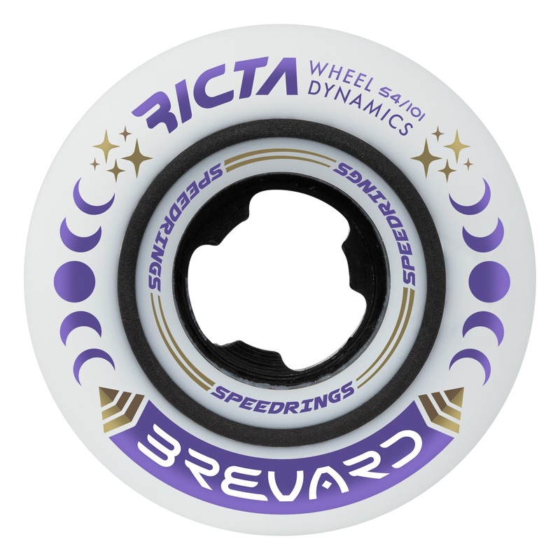 54mm Brevard Speedrings Wide 101a Ricta Skateboard Wheels White 54mm