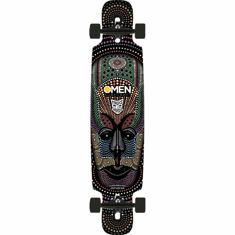 Omen Jamaica Mask 41.5″ Drop Through with Kicktail Longboard Complete