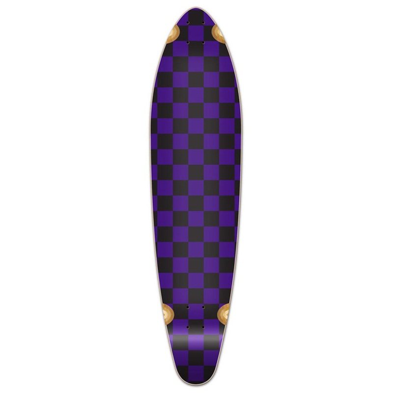 Punked Kicktail Longboard Deck – Checker Purple Deck