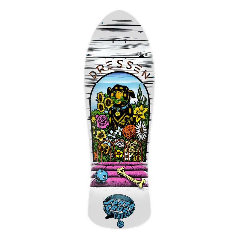 Santa Cruz Dressen Pup White Dip 9.5″ Skateboard Deck
