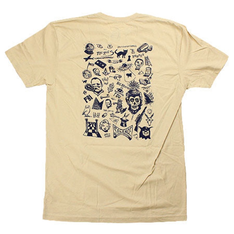 Theories Spooky From Now On T Shirt Cream/ Navy Medium