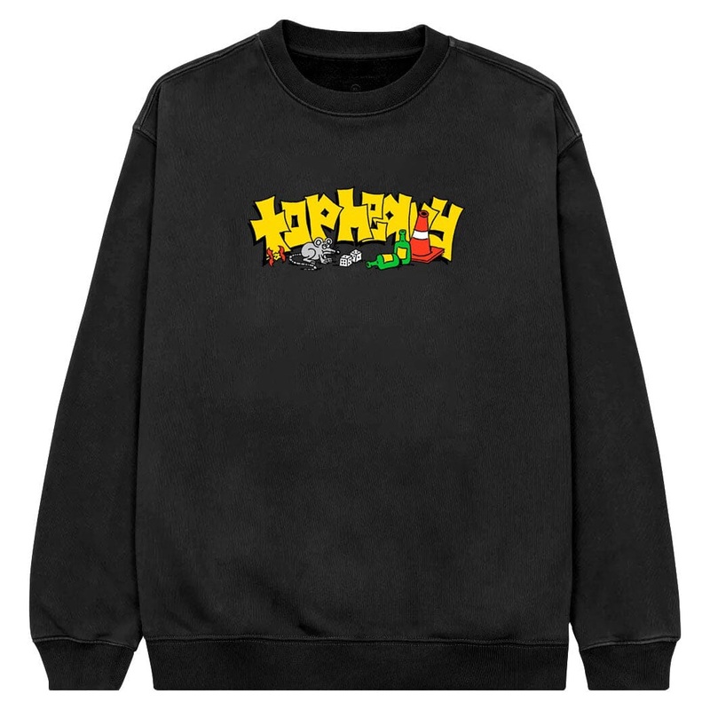 Top Heavy Skate Rat Crewneck Black M