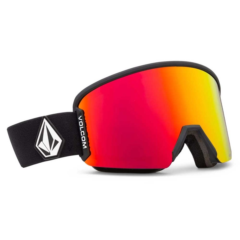 Volcom Garden 2 Snowboard Goggles – Matte Black/Red Chrome + Bonus Yellow Lens Matte Black Red