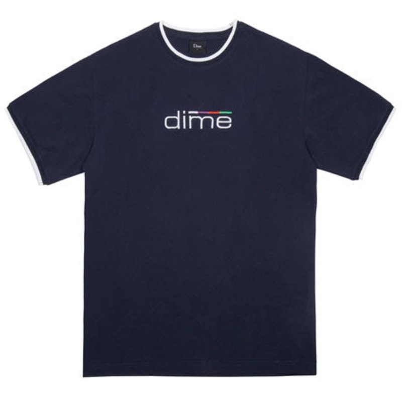 Dime Sprint Embroidered T Shirt Navy Medium