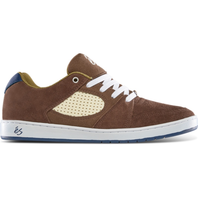 eS Accel Slim Brown/Tan/Blue Skate Shoes 8.5