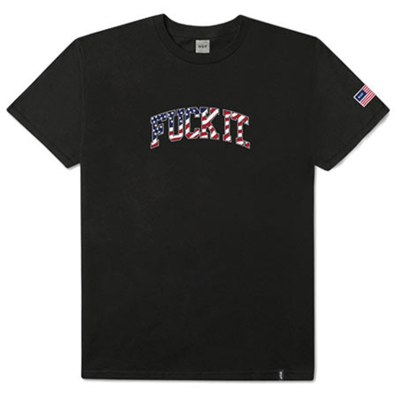 HUF Fuck It Flag T Shirt Black Large