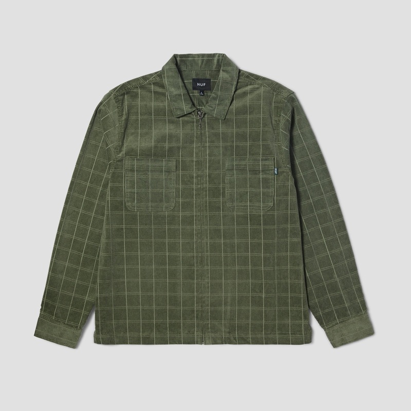 HUF Trenton Zip Shacket Olive Small