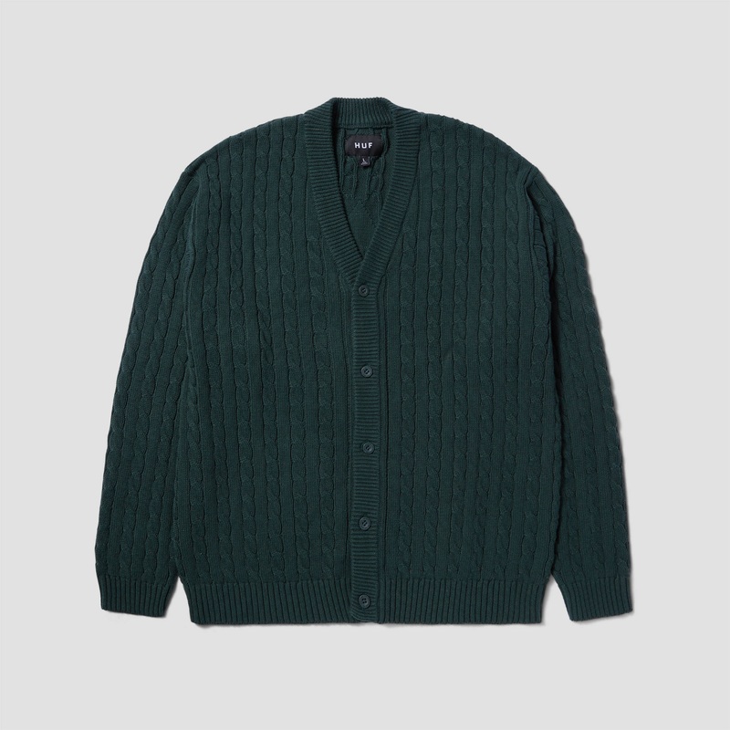 HUF TT Jacquard Cardigan Hunter Green Small