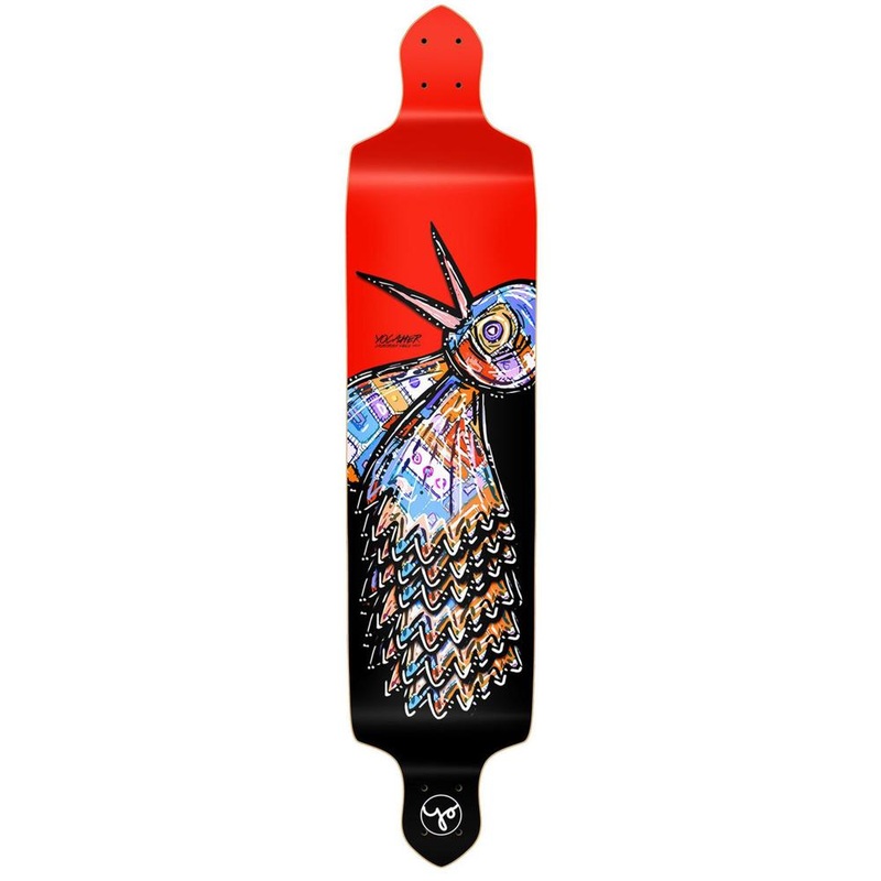 Punked Drop Down Longboard Deck – The Bird Red Deck