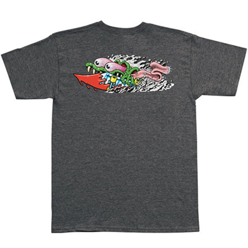 Santa Cruz Meek Concrete Slasher T Shirt Dark Grey Heather Medium
