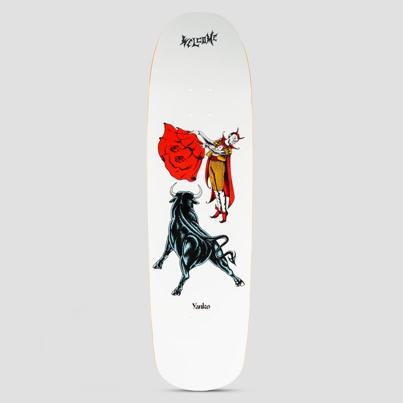 Welcome 9.0 Matador Jake Yanko Pro Model on Panther Skateboard Deck White