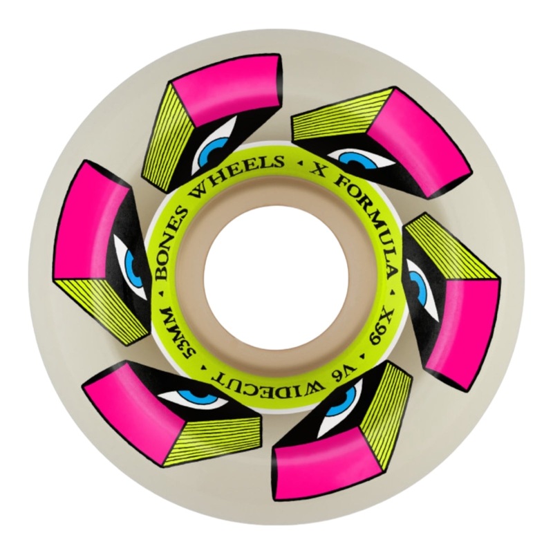 Bones Wheels X-Formula Skateboard Wheels Look Book 53 V6 Widecut 99A 4pk 53mm