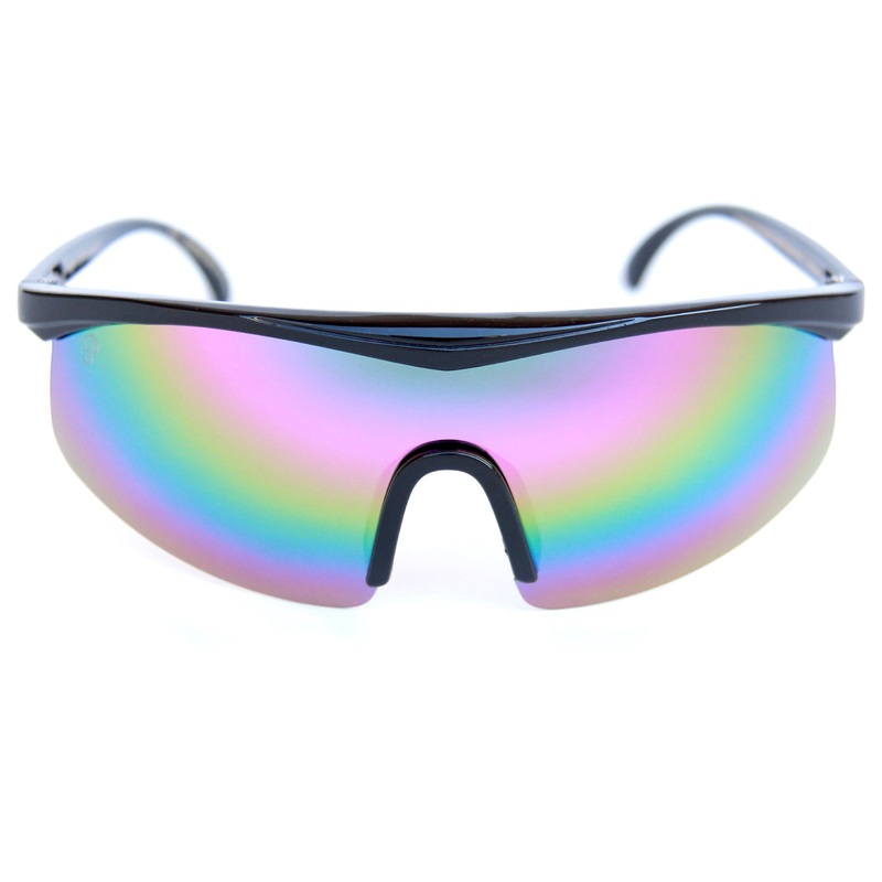 Fire Birds Polarized Sunglasses (Gloss Black/Rainbow Mirror)