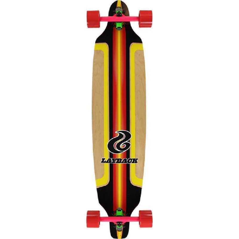 Layback Red Finish Line – Bamboo 41 inch Drop Through Longboard Complete