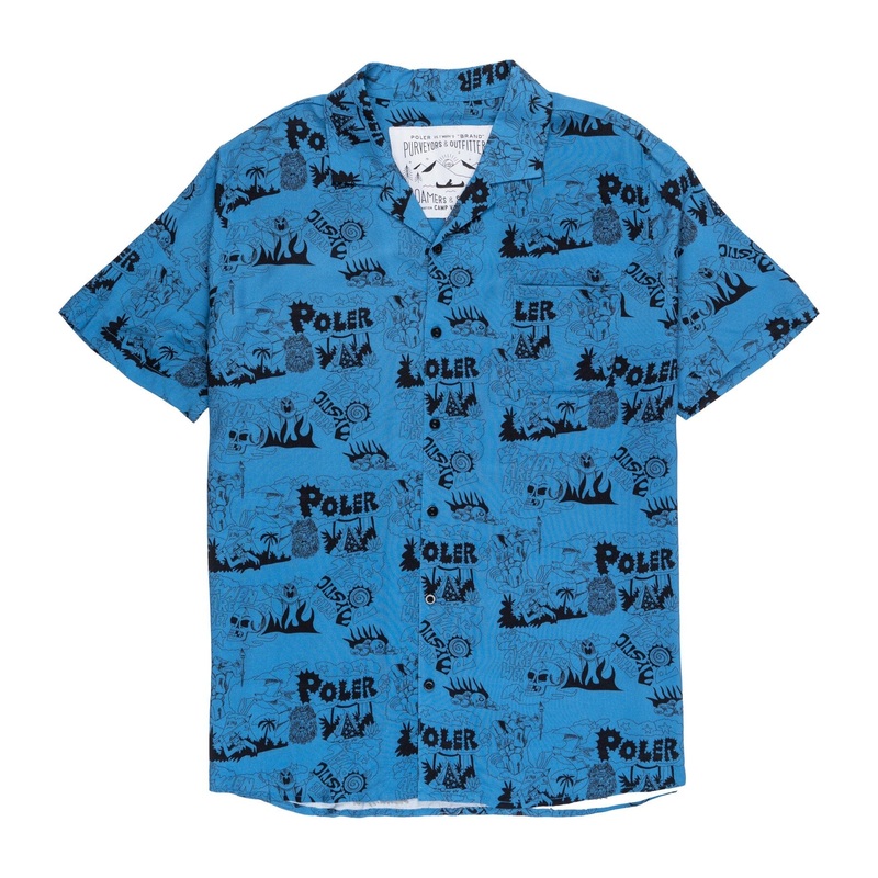 Poler Aloha Shirt Mystic Portal Blue M