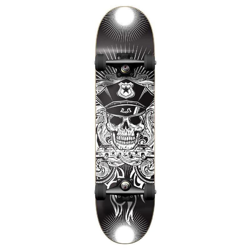 Punked Graphic Skull Cop Complete Skateboard Complete