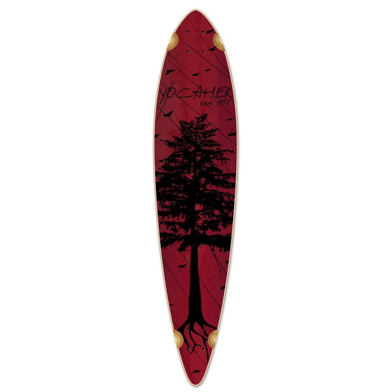 Punked Pintail Longboard Deck – In the Pines : Red Deck