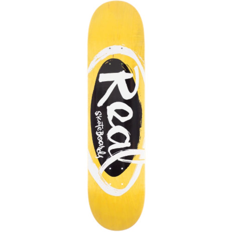 Real X Natas Kaupas Team Oval Skateboard Deck Yellow  8.5″ 8.5″