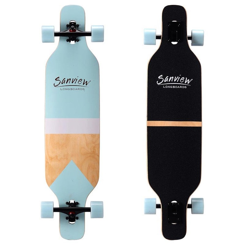 Sanview Light Blue drop thru 39″ Cruiser Longboard Complete
