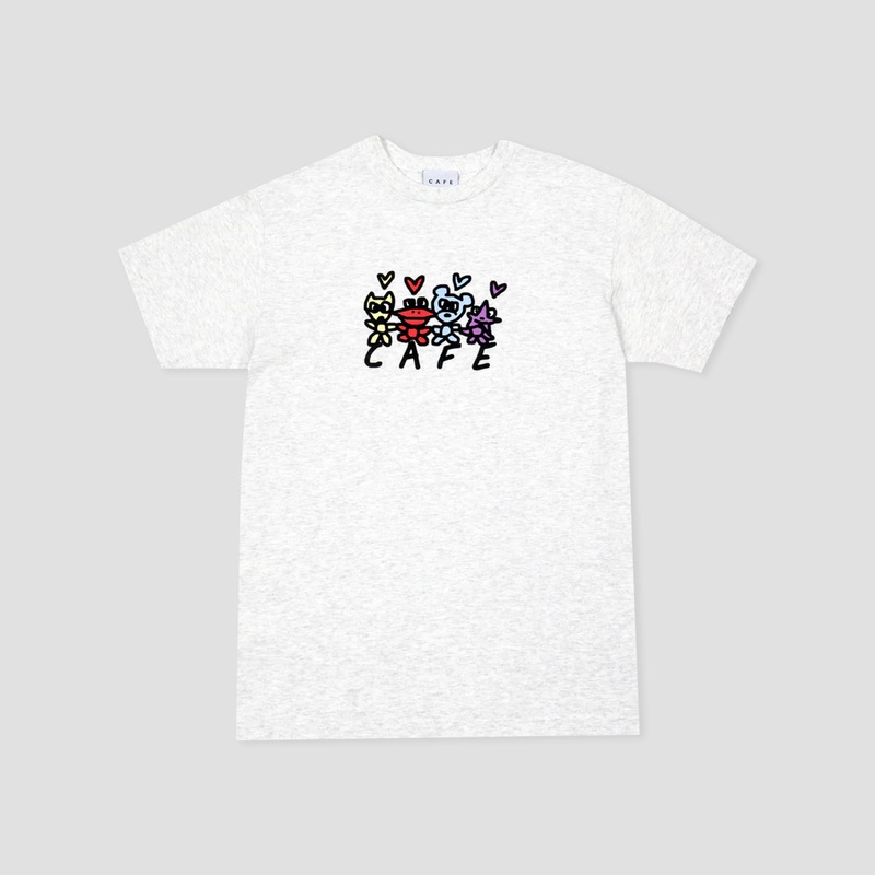 Skateboard Cafe Pals T-Shirt Ash Heather Small