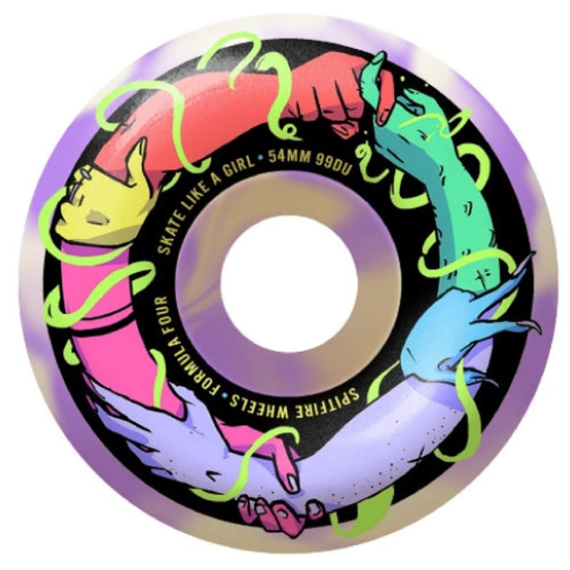 Spitfire F4 Classic Skate Like a Girl Wheels Natural, Purple Swirl 54MM 99D 54mm