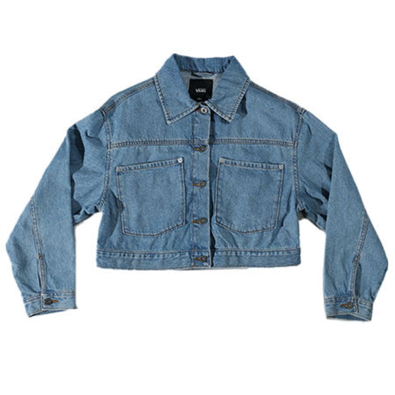 Vans Womens Raynes Crop Trucker Jacket Stone Wash Small