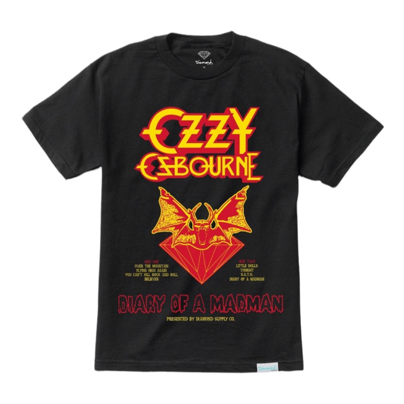 Diamond Supply Co. X Ozzy Osbourne Shirt Diary of a Madman Black S