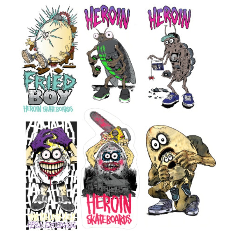 Heroin Fried Boy Stickers – Set of 6