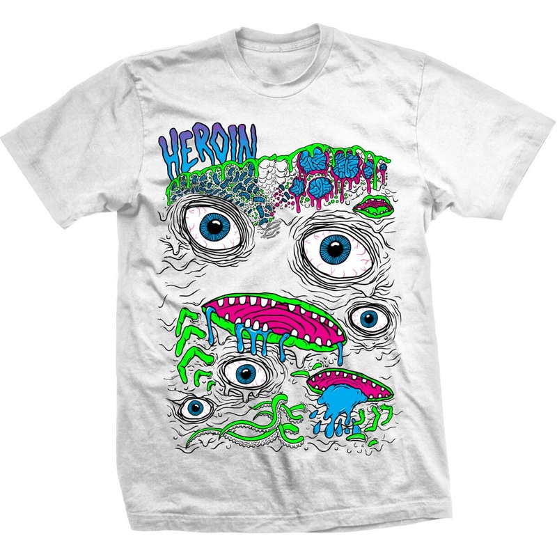 Heroin Skateboards “Mutant” White T-Shirt Small