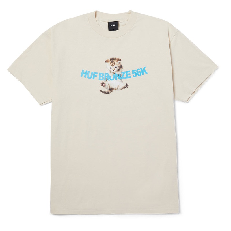 HUF Bronze Hang In There T Shirt Natural Medium