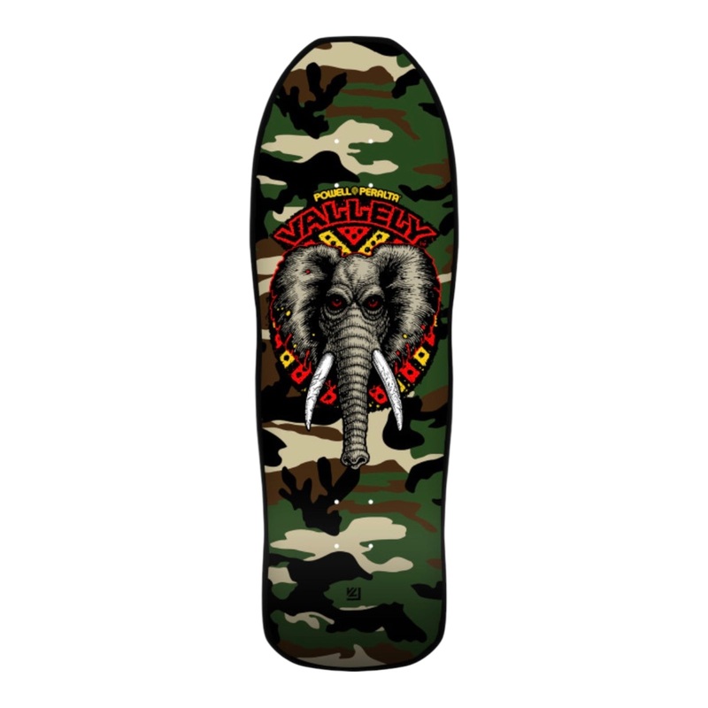 Powell Peralta Vallely Elephant Reissue Skateboard Deck Camo – 9.85 x 30 9.85