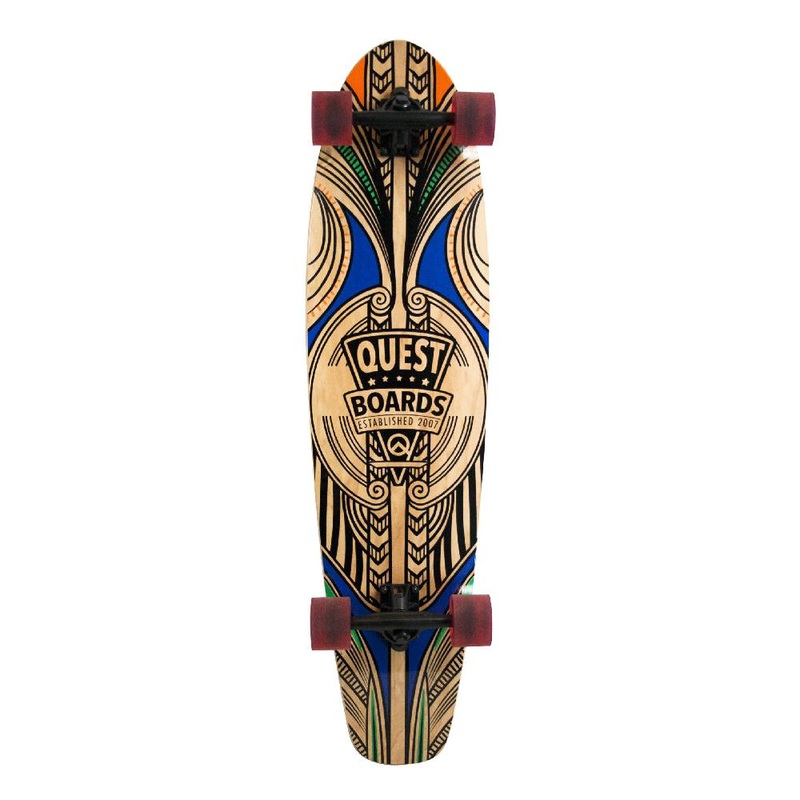 Quest Tribal Spirit Polynesian inspired 40″ Kicktail Longboard Complete