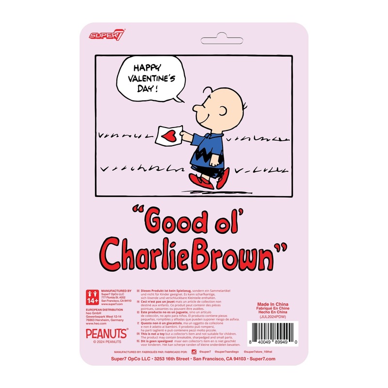 Super7 x Peanuts – Charlie Brown (Valentine Delivery) ReAction Figure