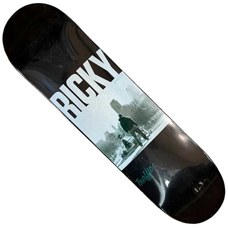 Traffic Deck Ricky Oyola Drop #1  7.75×30.9 Black Dipped Skateshop Day Office Clean Out