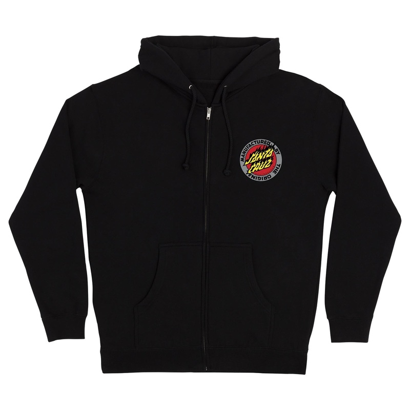 Flamed MFG Dot Mens Santa Cruz Zip Hoodie Black S