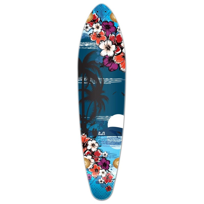 Punked Kicktail Tropical Night Longboard Deck Deck