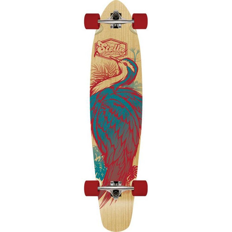 Stella Crane Red Kicktail 42″ Longboard Complete