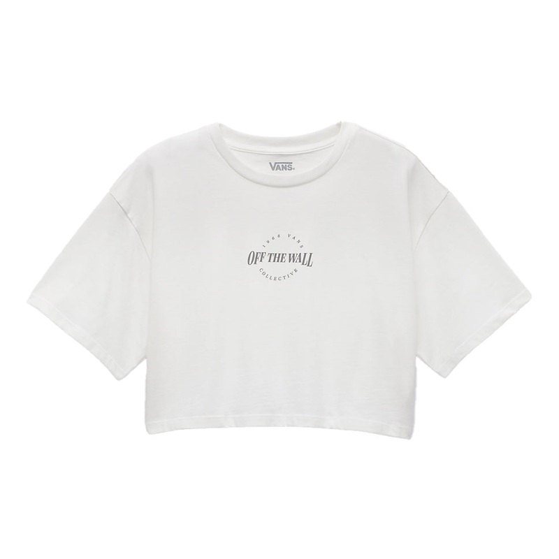 Vans Womens Rylen Relaxed Cropped T Shirt White Extra Small