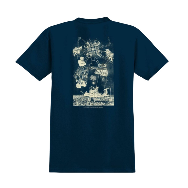 Antihero 4 Pillars of Obedience Work T Shirt Navy S