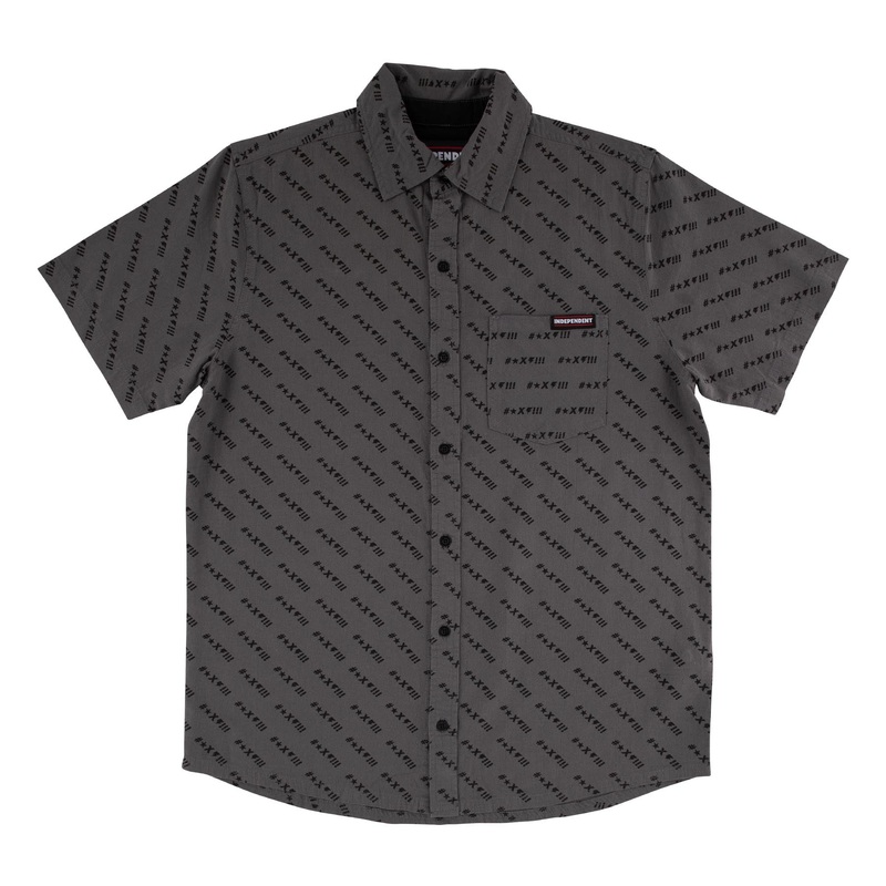 Exclamation Pattern Independent Mens Shirt Smoke Grey S