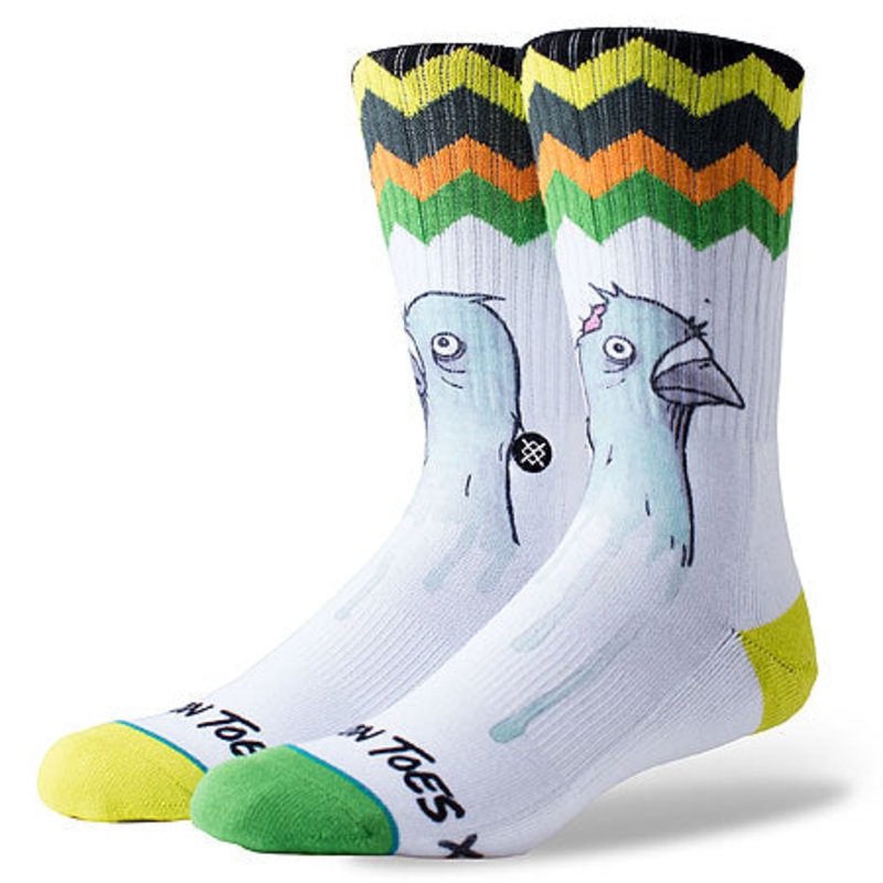 Stance Pigeon Toes Crew Socks White Large