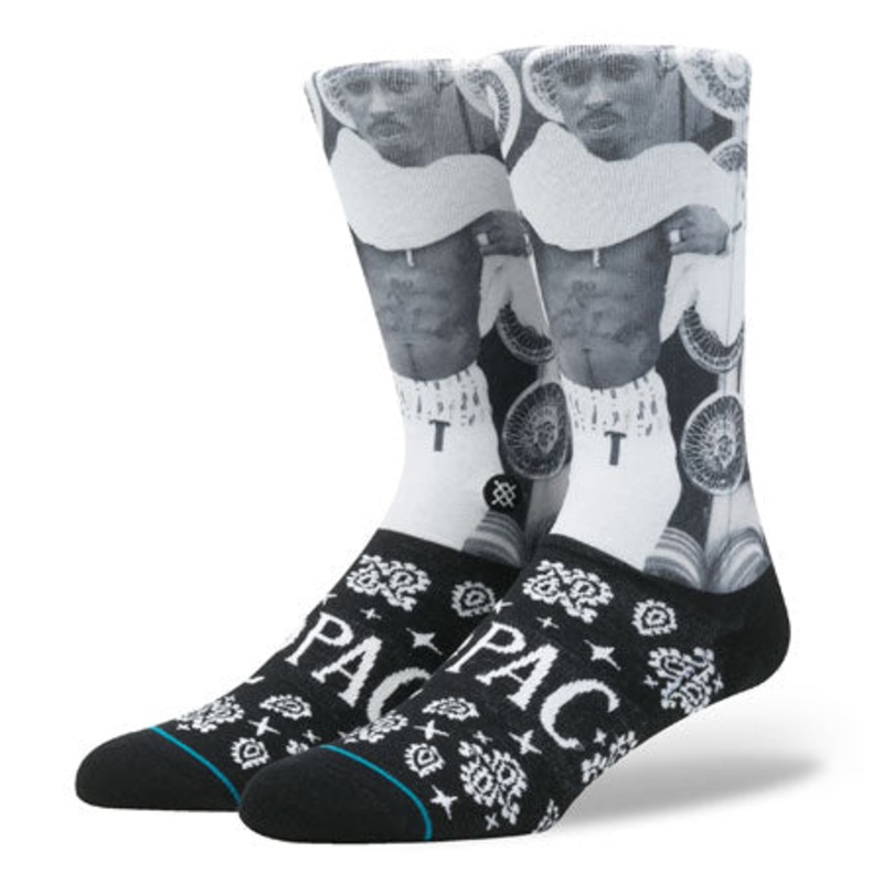Stance Tupac Bandana Socks Black Large