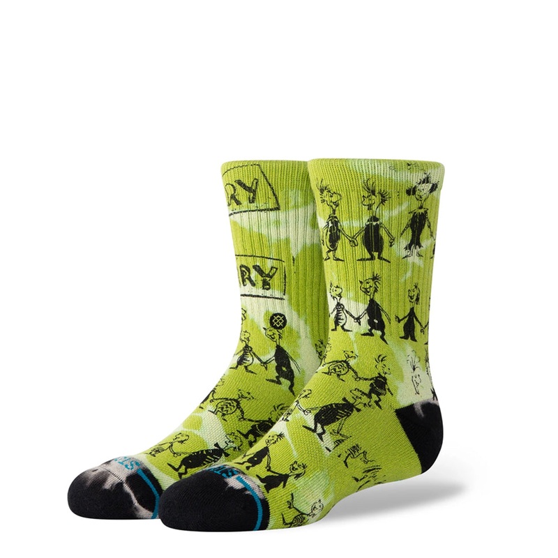 Stance x The Grinch Down in Whoville Kids Crew Socks Green Large