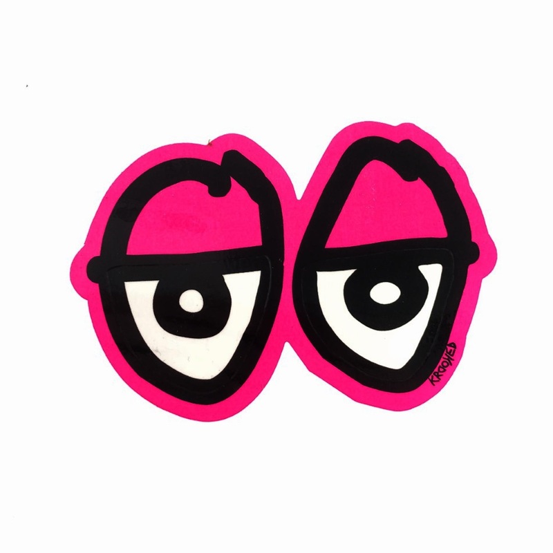 Krooked Eyes Diecut Sticker – M – Pink