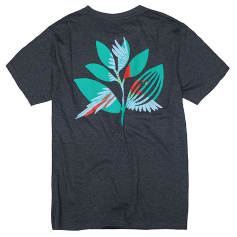Magenta Parrot T-Shirt Heather Navy Medium