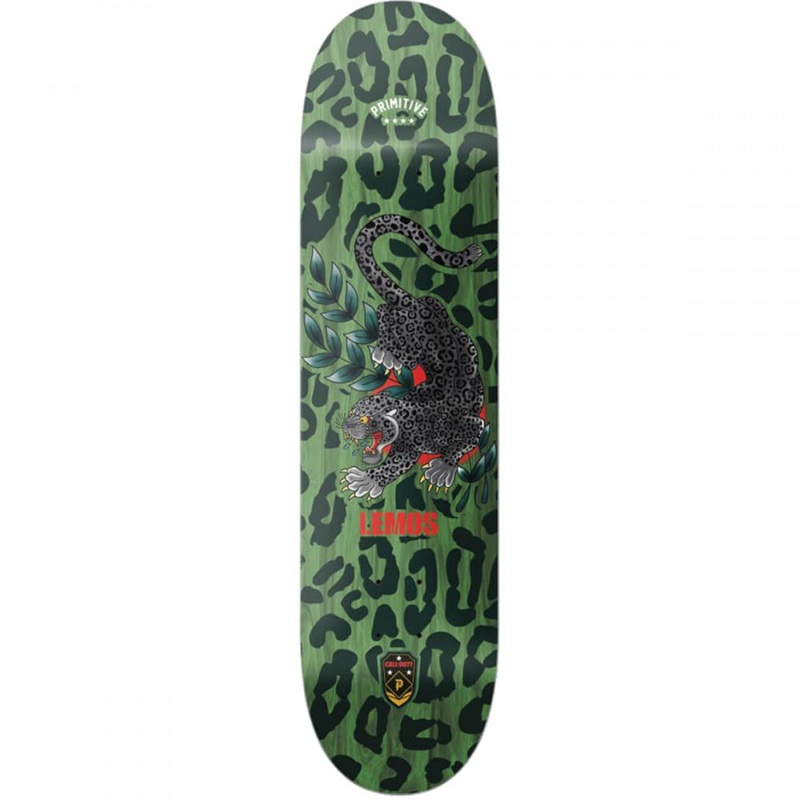 Primitive Lemos Black Jaguar 8.25″ Green Skateboard Deck