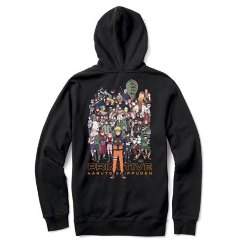 Primitive Skateboarding Primitive x Naruto Shippuden II Pullover Hooded Sweatshirt Black Extra Large